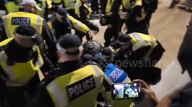 Hundreds of Police move in and forcefully arrest Palestinian protester after peaceful demonstration ends