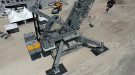 Large crawler crane drone footage filmed in Germany, drone photography