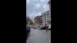 Storh has been affective Zonguldak city of Turkey. Roofs damaged, trees uprooted, cars stuck under the rubble of roofs.