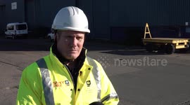 Sir Keir Starmer speaks to the media following a visit to Tilbury Freeport, UK
