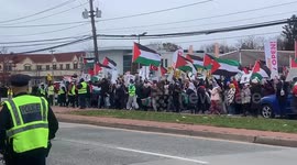 US: Protest Demanding Ceasefire Between Israel And Hamas In Hicksville, NY