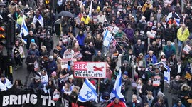Huge crowd march for Unite Against Antisemitism protest in central London