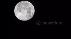 Full Beaver Moon's stunning set over Kent, UK