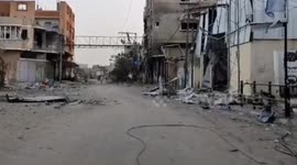 Massive destruction in the Al-Faluga area, Gaza Strip