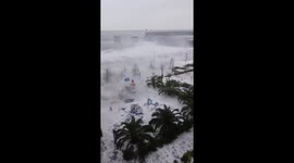 Powerful storm surge leaves trail of destruction along Russian coastline