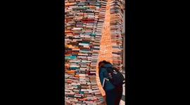 A towering column of knowledge in Prague, crafted from 8,000 salvaged books