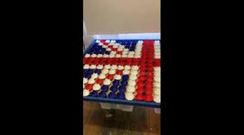 Ex-Royal Marine creates poppy Union Jack flag with 300 bullet shells (Pt 3)