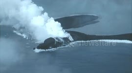 Japanese Volcano Spews Ash And Rock Near Tokyo, Japan