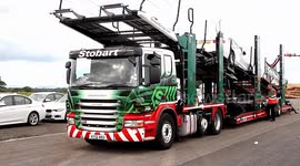 How to get 11 brand new BMW's on to a Stobart car transporter in less than two minutes!