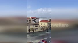 Street Floods Engulf Marina Pisa Following Severe Storm Impact in Italy