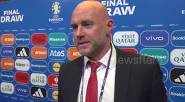 Wales manager Rob Page reacts to Euro 2024 draw