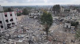 Massive destruction in Gaza due to the Israeli Strikes