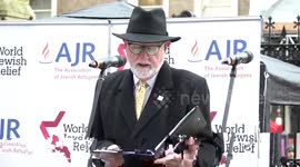 The Chief Rabbi talks at the 85th Anniversary of the Kindertransport in London, UK