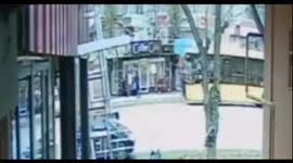 CCTV VIDEO shelling of a public transport stop in Kherson by the Russians