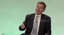 Jeremy Hunt  speaks about UK economy in London, UK
