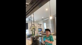 'It was A HIT!' - Kid tingling with excitement while popping popcorn without a lid