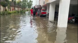 Cyclone michuang effect : Cars damaged, washed away and overdrive in housing society