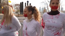 Rally in support of Israeli women sexually assaulted during terrorist attack by Hamas takes place in NYC, USA