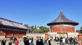 Visitors Flock to The Temple of Heaven in Beijing, China