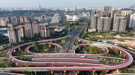Triangle Plum Blooms on The Overpass in Nanning, China
