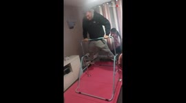 Man gets embarrassing reminder that the train to learning gymnastics departed a long time ago