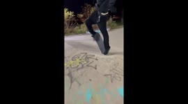 Skateboarding mishap: wipeout during daring maneuver in Brighton