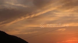 Sunset with sound on some hill in Lima, Peru, San Juan de Lurigancho