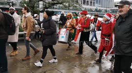 At this year's Santacon some Santas got very drunk chugging alcohol and going to the loo