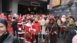 The annual Santacon in London saw lots of Santas take to the streets of London