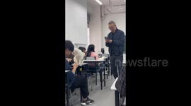 Unique Cat Gains Favour in University Classroom in Chengdu, China