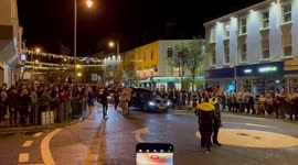Shane MacGowan’s funeral cortege travels through Nenagh, Ireland