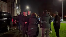 People take photos with Gerry Adams in Nenagh, Ireland