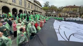 Spain: Palestine Supporters Form Human Mosaic In Guernica, Basque Country 2