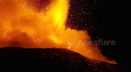 Raw power: Mount Etna's spectacular eruption lights up Sicilian sky