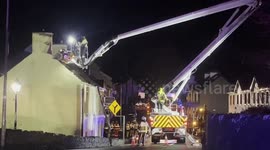 Emergency services in Leitrim Village, Ireland following a possible tornado
