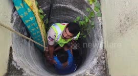 Fire officials rescues woman from well in southern India