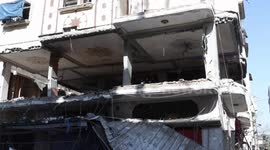 The effects of the Israeli bombing on a residential apartment in the Tal Al-Sultan neighborhood, west of Rafah.