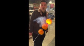 Chinese man wows girlfriend with brilliantly ingenious orange lantern surprise