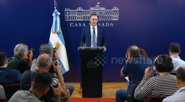 First press conference of Milei's spokesperson in Buenos Aires, Argentina