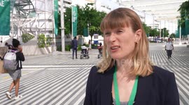 Rebecca Newsom speaks about UK government's response on fossil fuel phaseout in Dubai, UAE