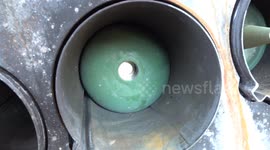 Russian Solntsepek heavy flamethrower system fires missiles at Ukrainian positions