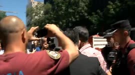 Police detain man who threw a bottle at President Milei outside a TV channel in Buenos Aires, Argentina