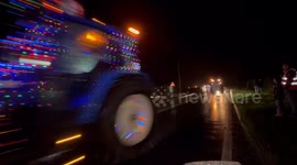 Welshpools annual illuminated tractor run with over 200 tractors that enter the event.