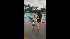 Daughter Accidentally Pulled Into Pool