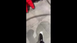 VIDEO: Thug lobs fire extinguisher at man during an ugly brawl in JD Sports store (part 3)