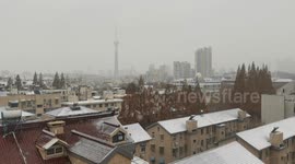 Heavy Snow Hit Nanjing, China