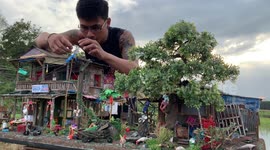 Miniature artist creates realistic dioramas of Philippines slum houses