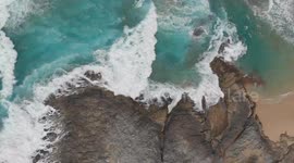 HD Birds Eye Footage of the Ocean Filmed with a Drone