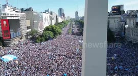 Archive Footage: Argentina celebrates its World Cup in Qatar victory from the air