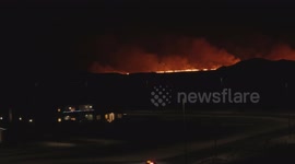 The new volcano eruption in Iceland. Footage taken from Grindavík, the evacuated town close to the eruption site.